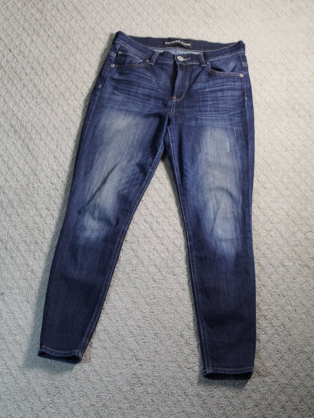 EXPRESS Size 6S Legging Super High Rise Jeans Women's Dark Wash Stretch Denim